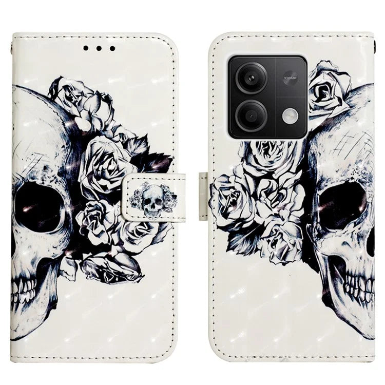 YB Pattern Printing Leather Series-2 For Xiaomi Redmi Note 13 5G (Global) Phone Case Leather Wallet Cover