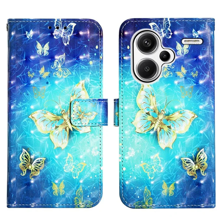 YB Pattern Printing Leather Series-2 For Xiaomi Redmi Note 13 Pro+ 5G Wallet Phone Case Leather Flip Cover