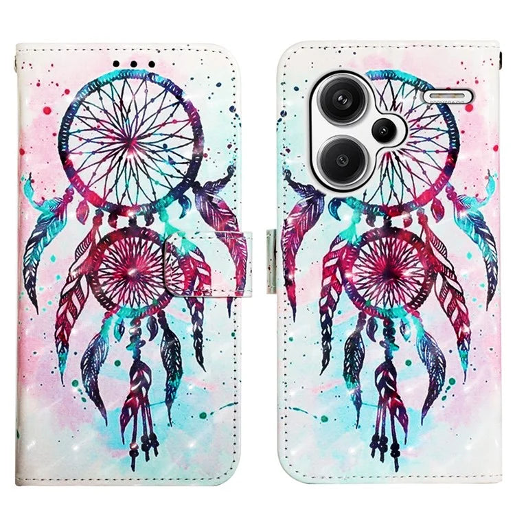 YB Pattern Printing Leather Series-2 For Xiaomi Redmi Note 13 Pro+ 5G Wallet Phone Case Leather Flip Cover