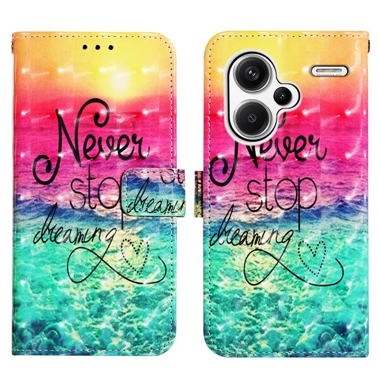 YB Pattern Printing Leather Series-2 For Xiaomi Redmi Note 13 Pro+ 5G Wallet Phone Case Leather Flip Cover