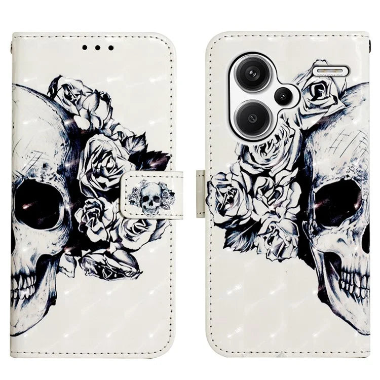 YB Pattern Printing Leather Series-2 For Xiaomi Redmi Note 13 Pro+ 5G Wallet Phone Case Leather Flip Cover