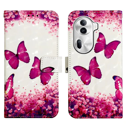 YB Pattern Printing Leather Series-2 For Oppo Reno11 Pro 5G (Global) Protective Case Leather Phone Shell