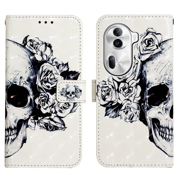 YB Pattern Printing Leather Series-2 For Oppo Reno11 Pro 5G (Global) Protective Case Leather Phone Shell