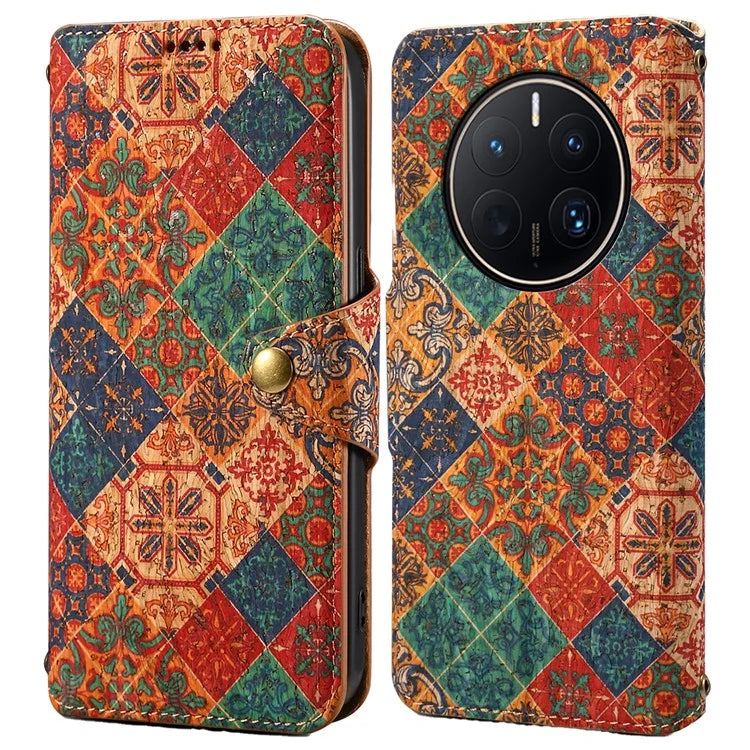 For Huawei Mate 50 Pro 4G Phone Case Floral Printing Wallet Leather Cover with Stand
