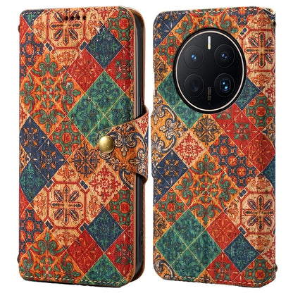 For Huawei Mate 50 Pro 4G Phone Case Floral Printing Wallet Leather Cover with Stand