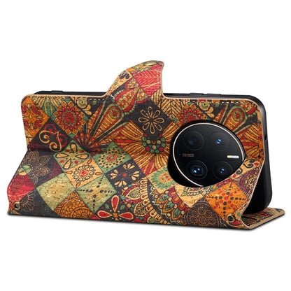 For Huawei Mate 50 Pro 4G Phone Case Floral Printing Wallet Leather Cover with Stand