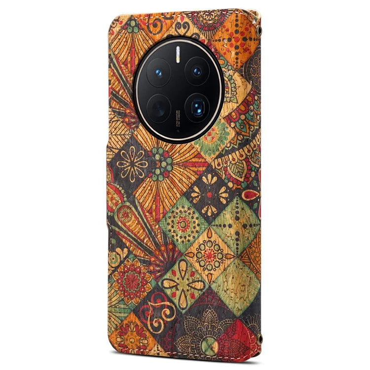 For Huawei Mate 50 Pro 4G Phone Case Floral Printing Wallet Leather Cover with Stand