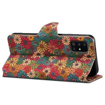 For Samsung Galaxy A51 4G SM-A515 Case Floral Pattern PU Leather Wallet Phone Cover