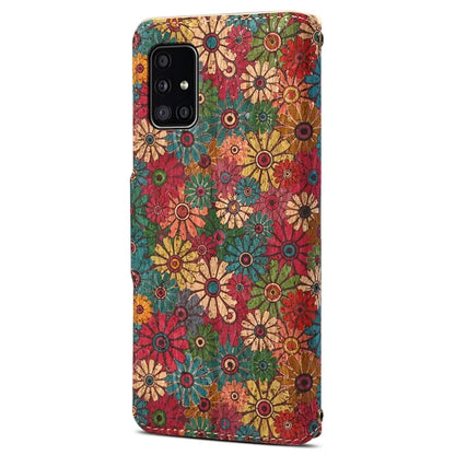 For Samsung Galaxy A51 4G SM-A515 Case Floral Pattern PU Leather Wallet Phone Cover