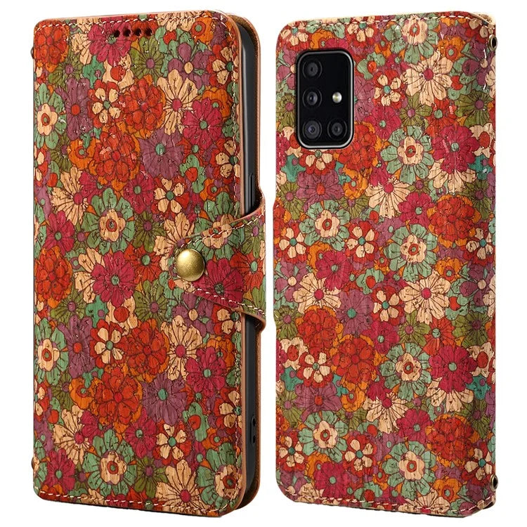 For Samsung Galaxy A51 4G SM-A515 Case Floral Pattern PU Leather Wallet Phone Cover