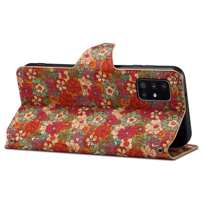 For Samsung Galaxy A51 4G SM-A515 Case Floral Pattern PU Leather Wallet Phone Cover