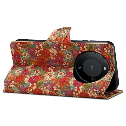 For Huawei Mate 60 Case Floral Printing Leather Phone Case with Wallet
