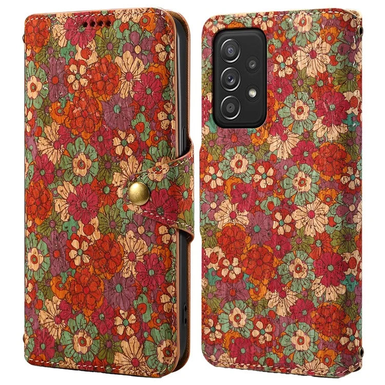 For Samsung Galaxy A52 4G / 5G / A52s 5G Case PU Leather Stand Flower Phone Cover