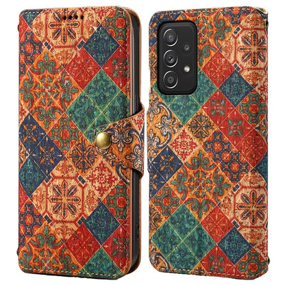 For Samsung Galaxy A52 4G / 5G / A52s 5G Case PU Leather Stand Flower Phone Cover
