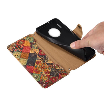 For Huawei Mate 30 Pro 4G / 5G Case Floral Pattern Folding Stand Leather Phone Cover