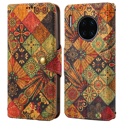 For Huawei Mate 30 Pro 4G / 5G Case Floral Pattern Folding Stand Leather Phone Cover