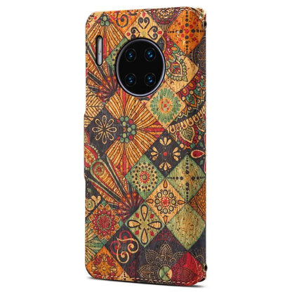 For Huawei Mate 30 Pro 4G / 5G Case Floral Pattern Folding Stand Leather Phone Cover