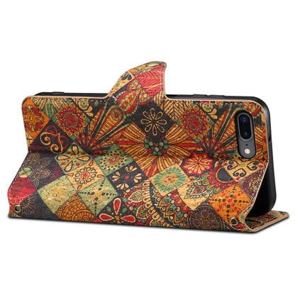 For iPhone 7 Plus / 8 Plus Case Floral Printing Anti-Drop Leather Phone Cover with Wallet