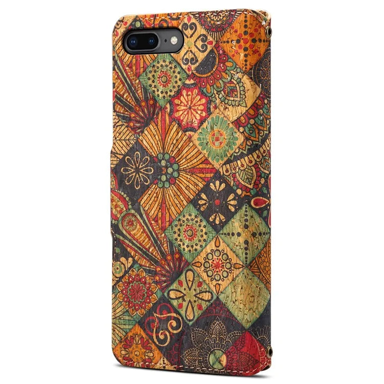 For iPhone 7 Plus / 8 Plus Case Floral Printing Anti-Drop Leather Phone Cover with Wallet