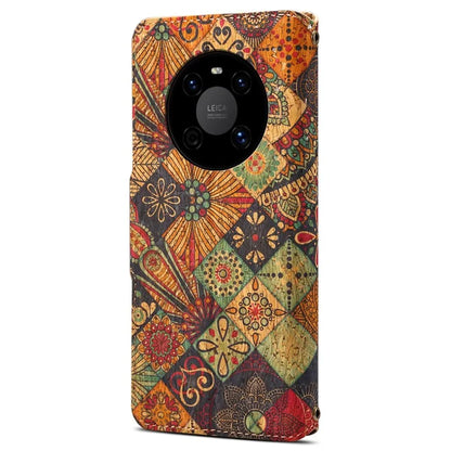 For Huawei Mate 40 Case PU Leather Floral Pattern Wallet Flip Phone Cover
