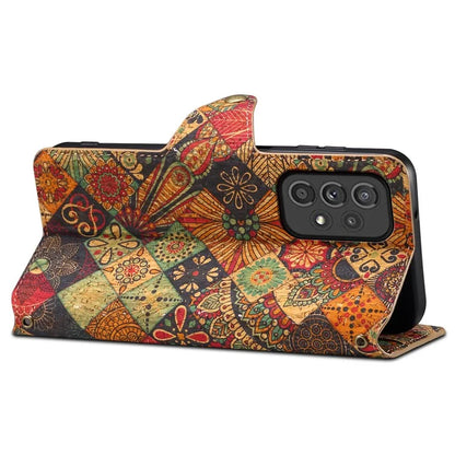 For Samsung Galaxy A33 5G Case PU Leather Floral Pattern Phone Cover with Card Holder Slot