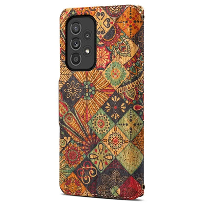 For Samsung Galaxy A33 5G Case PU Leather Floral Pattern Phone Cover with Card Holder Slot