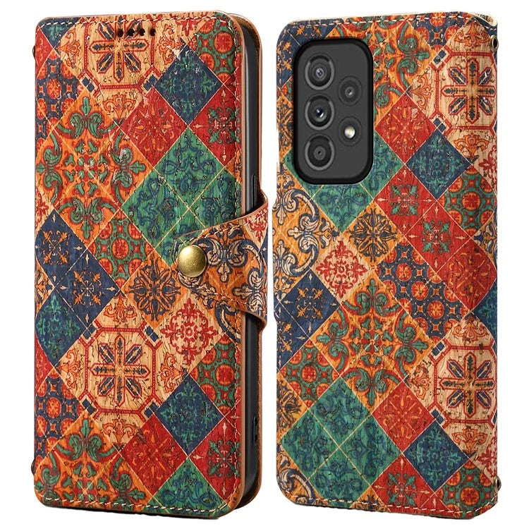 For Samsung Galaxy A33 5G Case PU Leather Floral Pattern Phone Cover with Card Holder Slot