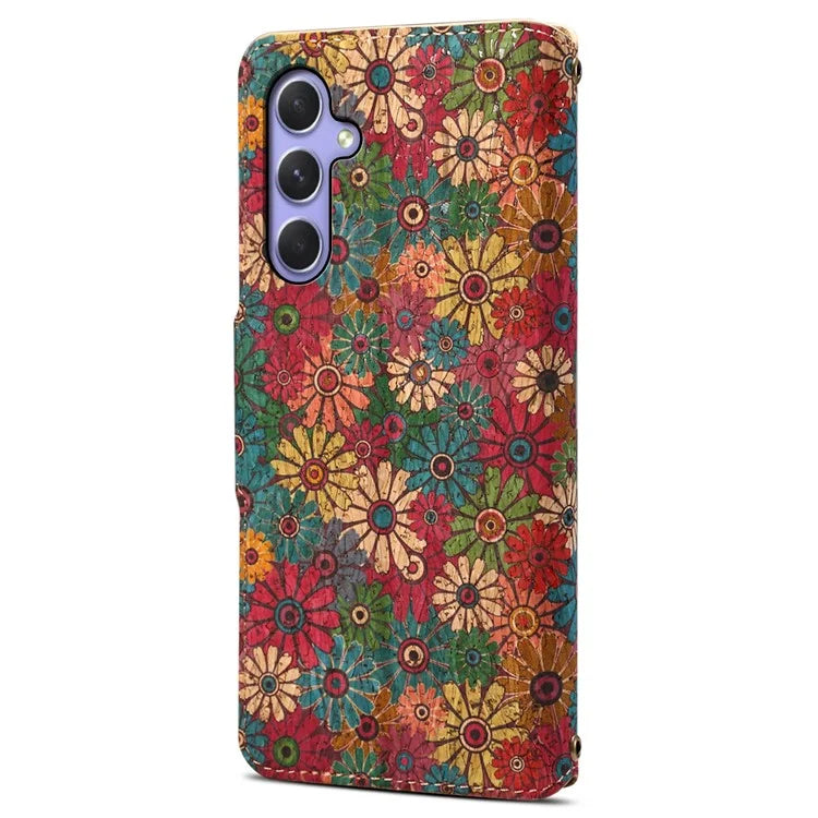 For Samsung Galaxy A54 5G Case Floral Pattern Flip Folio PU Leather Wallet Phone Cover