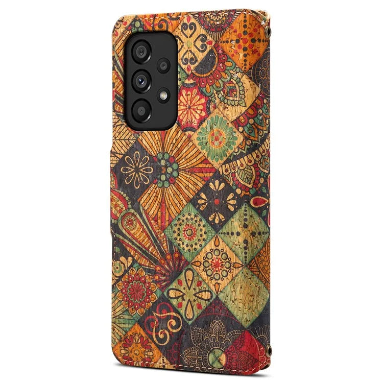 For Samsung Galaxy A53 5G Case PU Leather Stand Flower Blossom Phone Cover