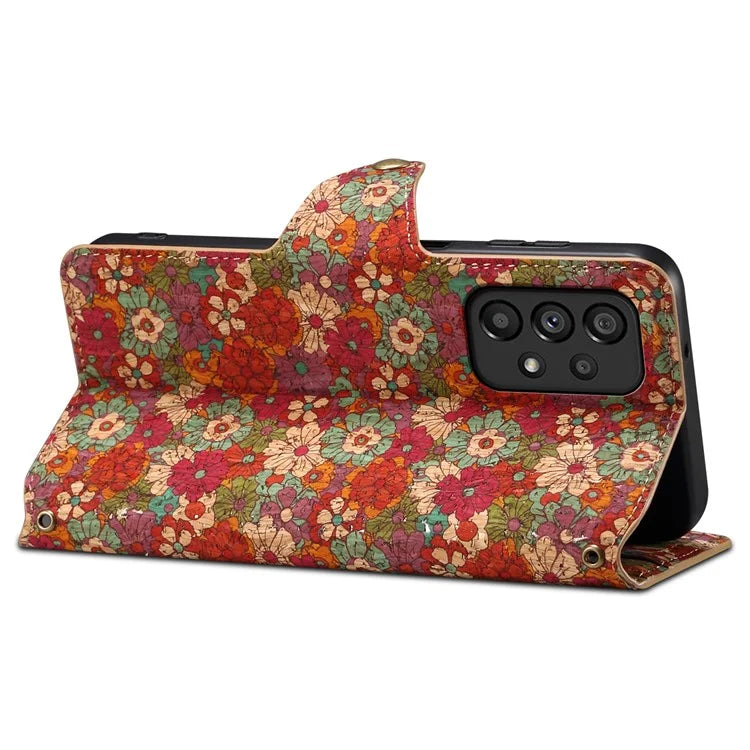 For Samsung Galaxy A53 5G Case PU Leather Stand Flower Blossom Phone Cover