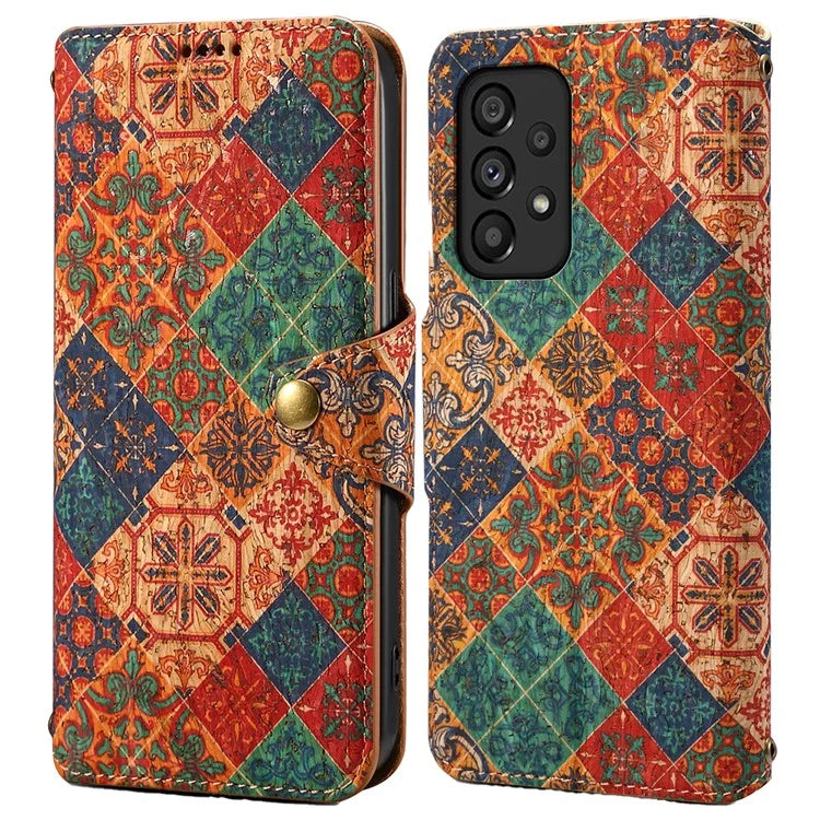 For Samsung Galaxy A53 5G Case PU Leather Stand Flower Blossom Phone Cover