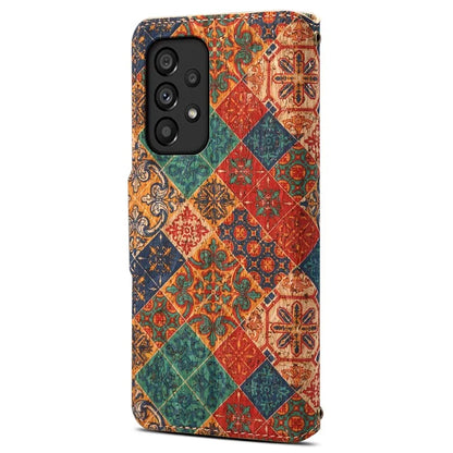 For Samsung Galaxy A53 5G Case PU Leather Stand Flower Blossom Phone Cover