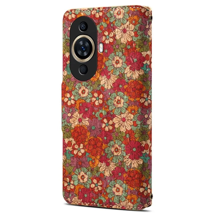 For Huawei nova 11 Leather Case Flower Printing Stand Wallet Phone Cover
