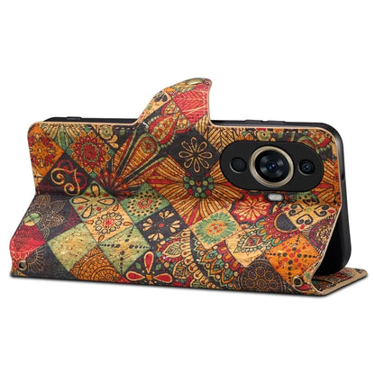 For Huawei nova 11 Leather Case Flower Printing Stand Wallet Phone Cover