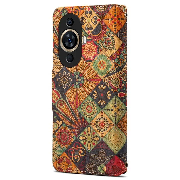 For Huawei nova 11 Leather Case Flower Printing Stand Wallet Phone Cover