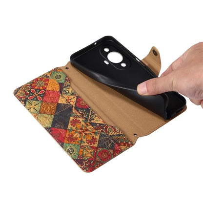 For Huawei nova 11 Leather Case Flower Printing Stand Wallet Phone Cover