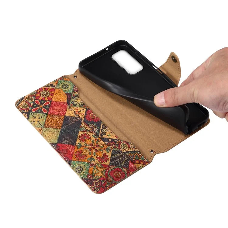For Samsung Galaxy A13 5G Flower Phone Case Folding Stand Leather Phone Cover