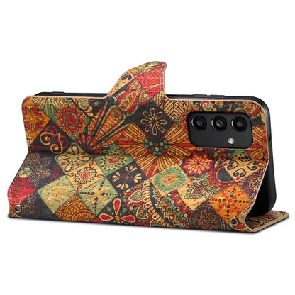 For Samsung Galaxy A13 5G Flower Phone Case Folding Stand Leather Phone Cover