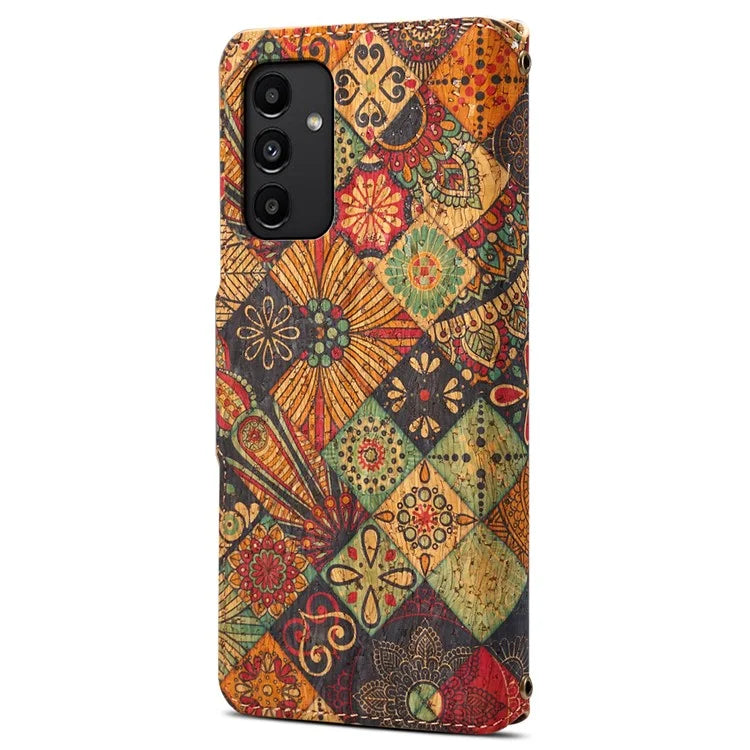 For Samsung Galaxy A13 5G Flower Phone Case Folding Stand Leather Phone Cover