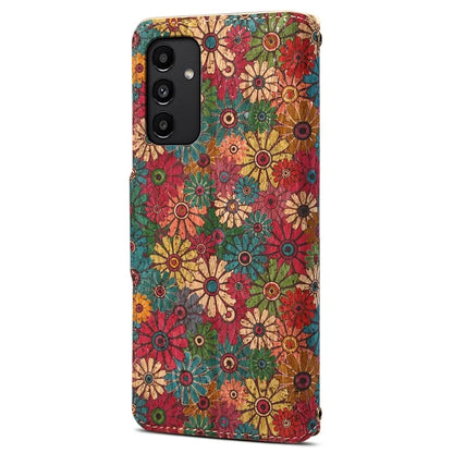 For Samsung Galaxy A13 5G Flower Phone Case Folding Stand Leather Phone Cover