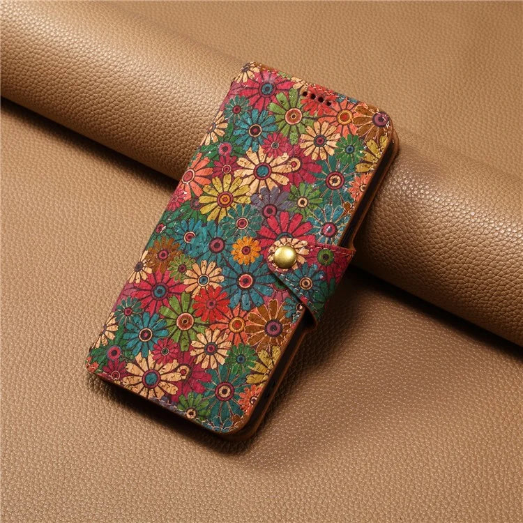 For Samsung Galaxy A05s 4G Case with Card Holder PU Leather Floral Protective Phone Cover