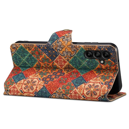 For Samsung Galaxy A05s 4G Case with Card Holder PU Leather Floral Protective Phone Cover