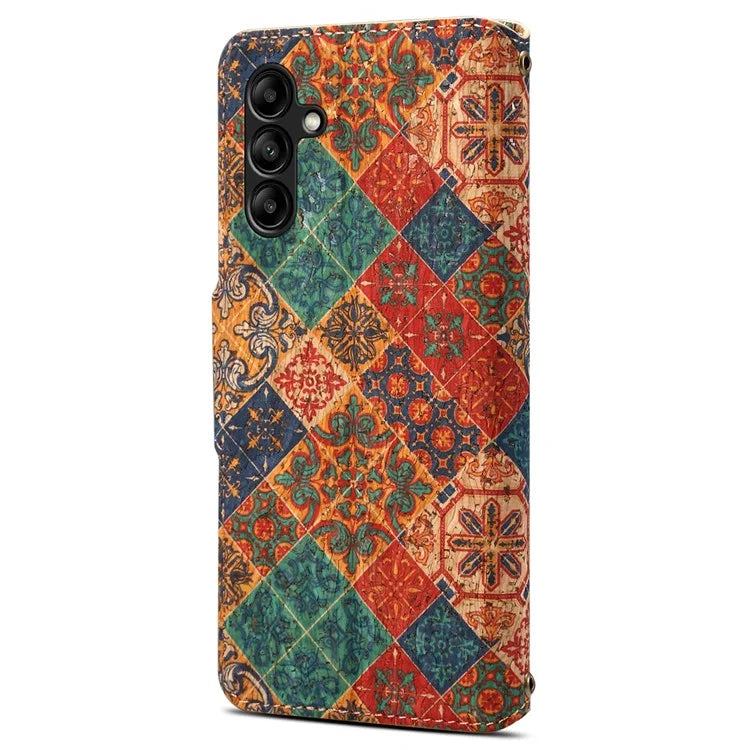 For Samsung Galaxy A05s 4G Case with Card Holder PU Leather Floral Protective Phone Cover