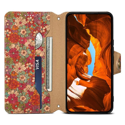 For Samsung Galaxy A05s 4G Case with Card Holder PU Leather Floral Protective Phone Cover