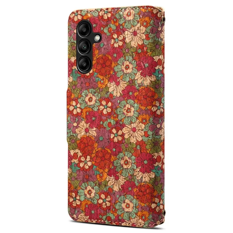 For Samsung Galaxy A05s 4G Case with Card Holder PU Leather Floral Protective Phone Cover