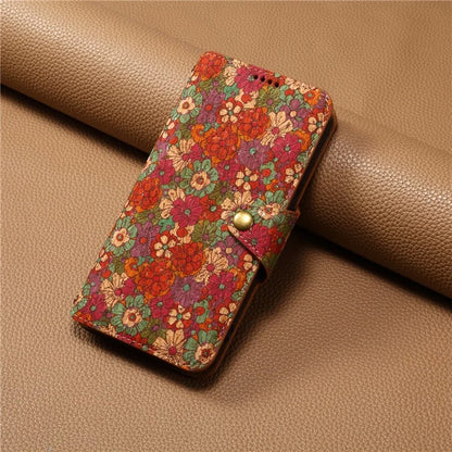 For Samsung Galaxy A05s 4G Case with Card Holder PU Leather Floral Protective Phone Cover