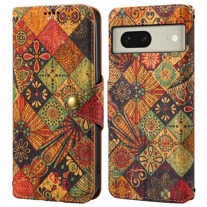For Google Pixel 8 Case PU Leather Flip Protective Phone Cover Printed Floral Pattern