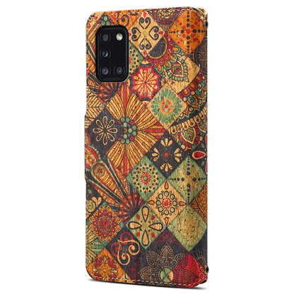 For Samsung Galaxy A31 Case Flower Pattern Folio PU Leather Dropproof Phone Cover