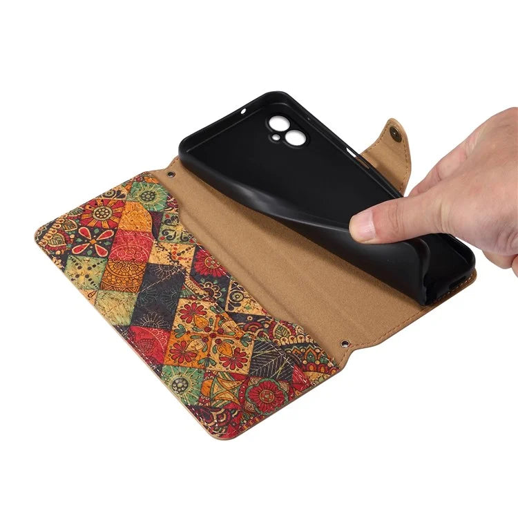 For Samsung Galaxy A05 4G Phone Case Floral Printing Wallet Leather Cover with Stand