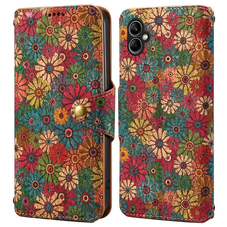 For Samsung Galaxy A05 4G Phone Case Floral Printing Wallet Leather Cover with Stand